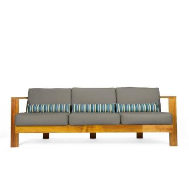 Imagem de Sofá 3 Lugares Bahamas Sarja Impermeável Chumbo