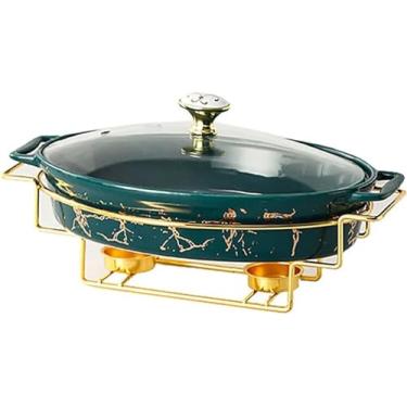 Imagem de Conjunto De Buffet De Prato De Espreitadura, Forra De Cerâmica Com Acabamento Em Mármore Imitação, Conjunto De Aquecedor De Forra E Buffet Para Casamentos Buffet, Festas, Banqu, Green, A