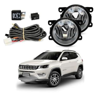 Imagem de Kit Farol de Milha para Compass 2017 a 2021 Completo com Chicote Botão e Relê Auxiliar Neblina