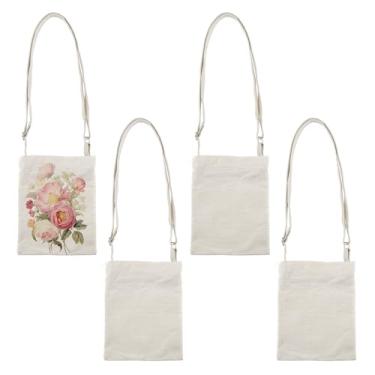 Imagem de Framendino, Pacote com 4 bolsas de ombro transversais de sublimação em branco DIY bolsa esportiva para viagem