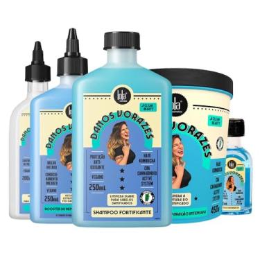 Imagem de KIT LOLA CSM DANOS VORAZES SH 250ML+MÁSC 450G+BOOSTER 250ML+LEAVE-IN 200ML+ÓLEO 50ML