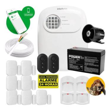 Imagem de Kit Alarme Híbrido Intelbras ANM 24 NET com Sensores PET, Magnéticos e