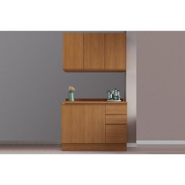 Imagem de Kit de Cozinha Completa 3 Peças Ciela (1Aéreo+1Balcão+1Complemento) C3P21 Canela - Kappesberg