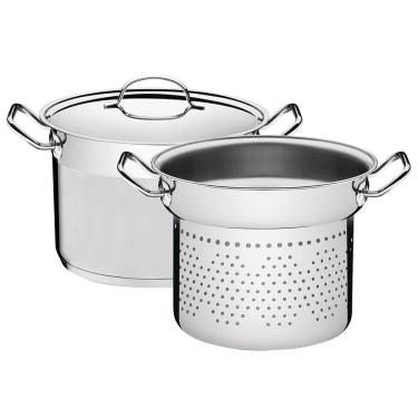 Imagem de Jogo Cozi-Pasta Tramontina Professional 2 Peças 24 cm em Aço Inox Fundo Triplo 65620400
