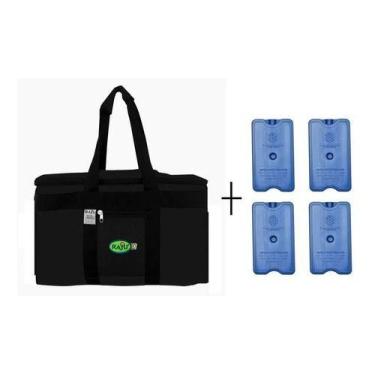 Imagem de Kit Bolsa Térmica Impermeável 40 Litros - Raju + 4 Gelos Reutilizáveis