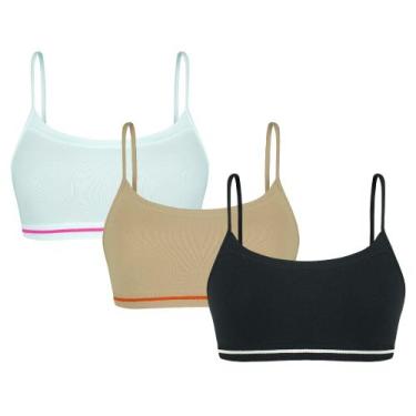Imagem de Kit 2 Sutiã Top Soutien Infantojuvenil Liso Básico Lobinha Sem Costura