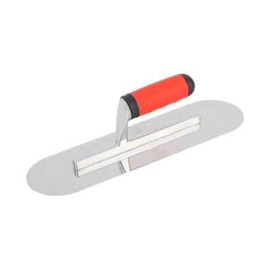 Imagem de Fenteer Desempenadeira de canto arredondado versátil profissional para concreto e drywall desempenadeira de aço inoxidável à prova de ferrugem com cabo, 35cmx10cm