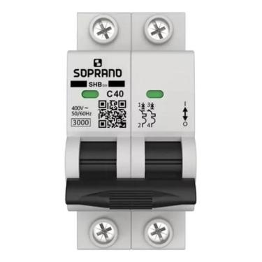 Imagem de Disjuntor Din 2p 40A SHB-GIII Curva C Branco Soprano