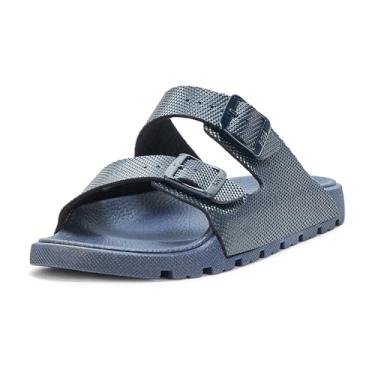 Imagem de BOSS Sandália masculina de borracha estruturada com tira dupla, Âncoras Aweigh Blue, 42