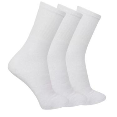 Imagem de Kit 3 Meia Social Casual Masculina Keny - Algodão, Branco, 38 ao 43