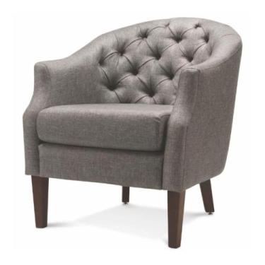 Imagem de Poltrona MH-3685 Herval Madeira Eucalipto Estofado em Linho Marrom Mes