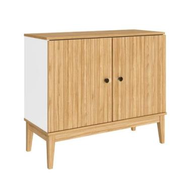 Imagem de Aparador 2 Portas Linha Riscado MB1062 Movelbento, Mel/ Off White