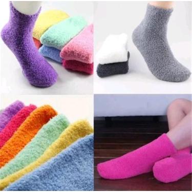 Imagem de Meia lã grossa térmica cano alto aquece o pé - Top, Preto