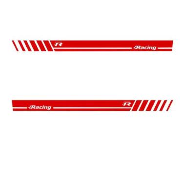 Imagem de Kit 3 Adesivos Faixa Lateral Vw Gol Quadrado Racing Vermelho - Jhow Ad