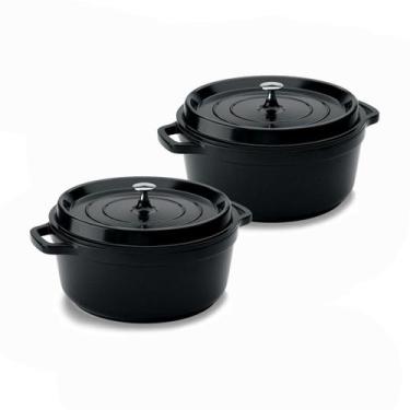 Imagem de Kit Conjunto Caçarola Hercules Revestimento Ceramico Indução Preto 4,3