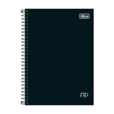 Imagem de Caderno Colegial Espiral Capa Dura 1x1 - 80 Folhas - Zip Preto - Tilib