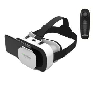 Imagem de VR Headset with Remote for Phone – 3D Virtual Reality Glasses for iPhone & Android, Adjustable Goggles for 4.7–6.5" Smartphones, Gift-Ready, Ideal for Beginners, Movies & Kids