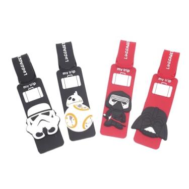 Imagem de Conjunto de 4 peças Star BB8 Kylo Ren Troopers Soldados Silicone Viagem Bagagem Etiquetas Identificação Etiqueta de Identificação para Bolsa Mala Avião Navios de Cruzeiro com Alça de Cinto