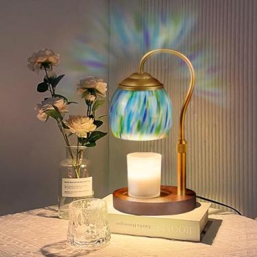 Imagem de GlitzLamp Luminária para aquecedor de velas Elegance – Decoração de casa com tema de inverno ajustável em altura com temporizador, 4 configurações de regulação de intensidade de luz e compatibilidade