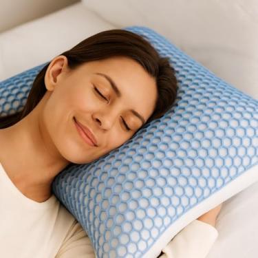Imagem de Travesseiro Gelado 50x70cm SoftCare Hexa Comfort iSense | Macio Ajustável Regulagem de Altura | Antissuor Ergonômico Fresco Suporte Cervical Confortável Para Dormir