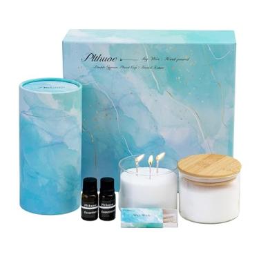 Imagem de Conjunto de velas peroladas, areia e mechas para presente, vela perfumada, cera de areia com pavio, contas de cera natural, pó personalizado para fabricação de velas, kit de refil de velas, 2 óleos de