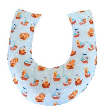 Imagem de Almofada para Amamentação de Bebê Menino com Capa Removível - AVM Enxo