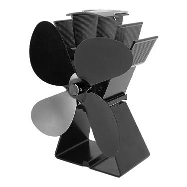 Imagem de Acouto 4- Ventilador de Lareira Movido a Calor Termoelétrico para Circulação e Aquecimento Eficientes - Design Compacto e Portátil para Madeira (Preto)