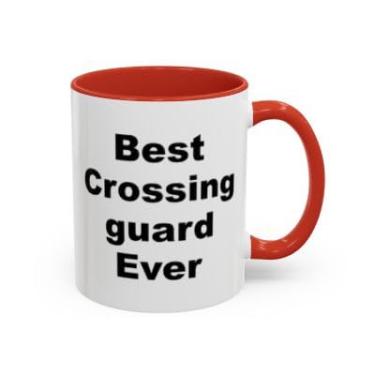 Imagem de Best Crossing Guard Ever - Caneca de café com destaque engraçado presente para herói da segurança escolar - Ideia de presente de aniversário e Natal (vermelho, 325 ml)