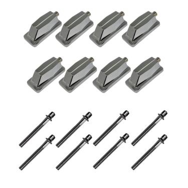 Imagem de Kit 8 Canoas Tom Caixa Cromo 19.07 + 8 Parafusos 51 X 6Mm M6