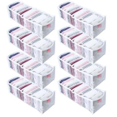 Imagem de Kit 8 Colmeia Organizador de Gaveta para Roupa Bebê, Calcinha, Cueca e