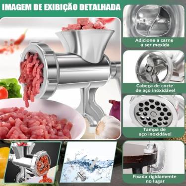 Imagem de Moedor de Carne Manual de Alumínio - Moer Carne para Fazer Linguiças