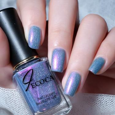 Imagem de Wimocasy Esmalte de unhas de secagem rápida, 8 ml, brilho holográfico, esmalte, esmalte, para arte de unhas, #34