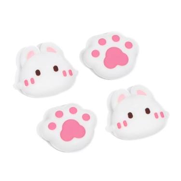 Imagem de DLseego Punhos de polegar projetados para Nintendo Switch 2 (2025), silicone macio Joycon controle analógico capa protetora antiderrapante 4 peças botão Joy con capas de joystick, coelho - branco