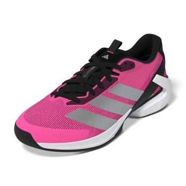 Imagem de adidas Adizero Ubersonic 5 Tênis masculino de couro, Rosa lúcido/prata metálico/preto, 39