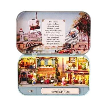 Imagem de Caixa de Madeira Nostálgica para Casa de Boneca - Miniatura de Teatro,