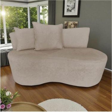 Imagem de Namoradeira Sofá 2 Lugares Yara Orgânica Veludo Bege - Mansão Decor