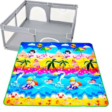 Imagem de Kit Cercadinho para Bebê com Tapete Térmico, Proteção Infantil (color)