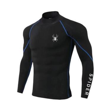 Imagem de Camiseta De Compressão Masculina De Manga Longa Para Corrida, Secagem 