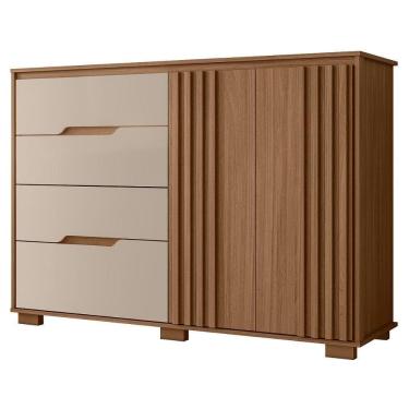 Imagem de Comoda Texas 4 Gavetas 2 Portas 147 Cm Carvalho Fendi Moval