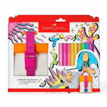 Imagem de Caneta Fine Pen Summer 10unid + Shoulder Bag - Faber-Castell
