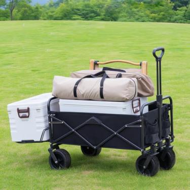 Imagem de Carrinho de Transporte Dobrável 150kg - Preto, Resistente e Portátil para Serviço Pesado