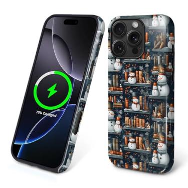 Imagem de Capa para iPhone 16 Pro [compatível com MagSafe], silicone macio brilhante + capa protetora 2 em 1 de policarbonato rígido antiarranhões à prova de choque para mulheres e homens - boneco de neve fofo