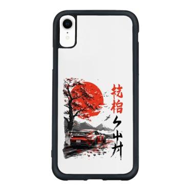 Imagem de qizjio Capa de telefone inspirada em anime de carro japonês – Ilustração legal de corrida, capa protetora à prova de choque para iPhone XR