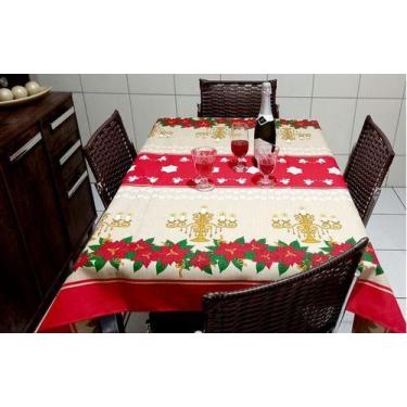 Imagem de Toalha De Mesa De Natal 2,50m Retangular, Mesa De 8 Lugares - Lu Enxov