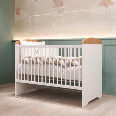 Imagem de Berço 3 em 1 100% Mdf 76cm X 100cm Eloá Branco/Bétula - Carolina Baby