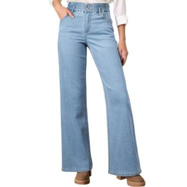 Imagem de Jeans Astylish, jeans femininos de cintura alta e pernas largas, taman