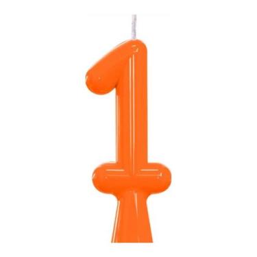 Imagem de Vela De Aniversário Número Neon Laranja - PartiuFesta