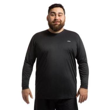 Imagem de Camiseta Manga Longa Essential Olympikus Masculina Plus Size G3 Preto-Masculino