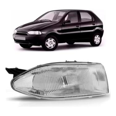 Imagem de Farol dianteiro LE Compatível com Palio 1996 a 2000 reposição automotiva substitui peça original iluminação frontal e sinalização resistente durável fácil instalação
