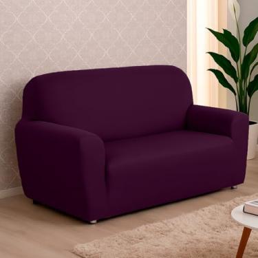 Imagem de Capa De Sofá Lisa Coladinha 2 e 3 ou 4 Lugares/Capa de Poltrona 1 Lugar Malha Gel (Roxo,1 Lugar Poltrona)